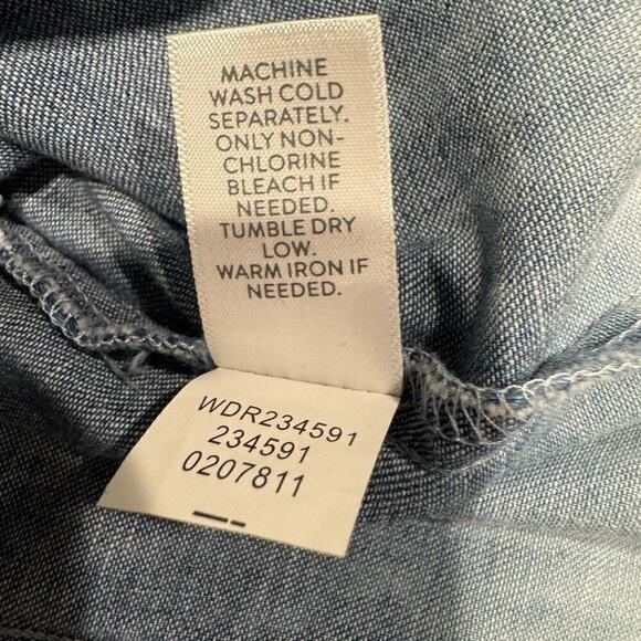 J. Jill Denim Dress Ombre Sleeveless with Pockets Blue White Womens Medium - Picture 11 of 12